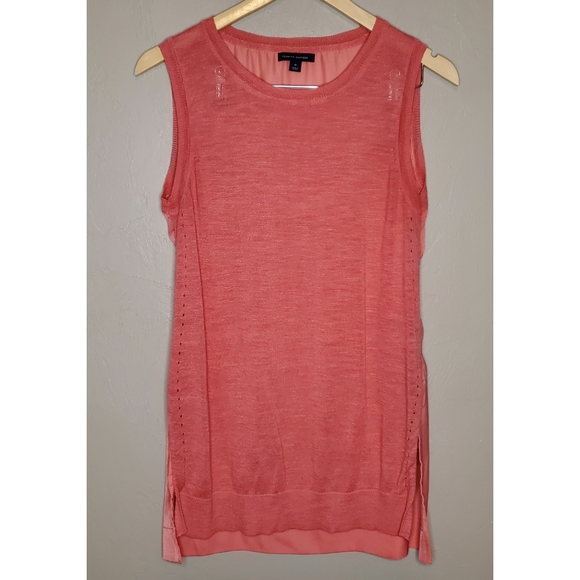 Tommy Hilfiger Pink Chiffon Sweater Vest Tank M - Picture 2 of 7